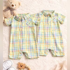 Plaid Kids One Piece Romper